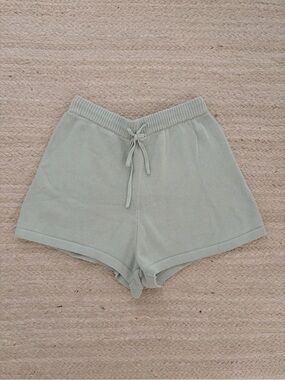 Julia Amory Women’s Knit Drawstring Athletic Shorts in Sage